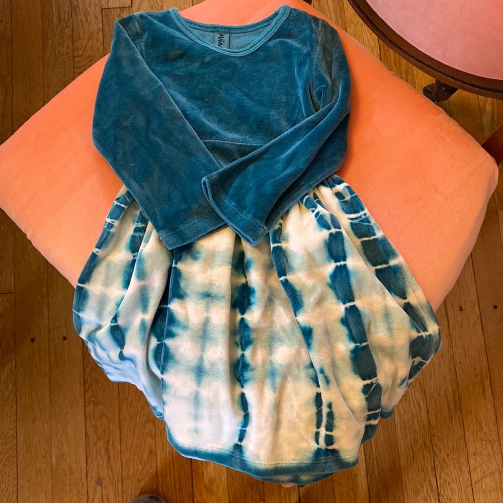 Girls Tie Dye velvet dress